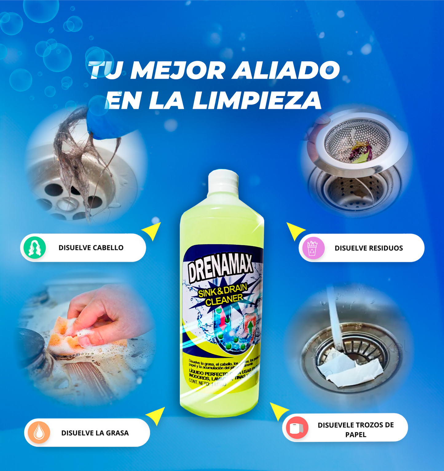 DRENA MAX™-Desatorador Líquido de Tuberías T